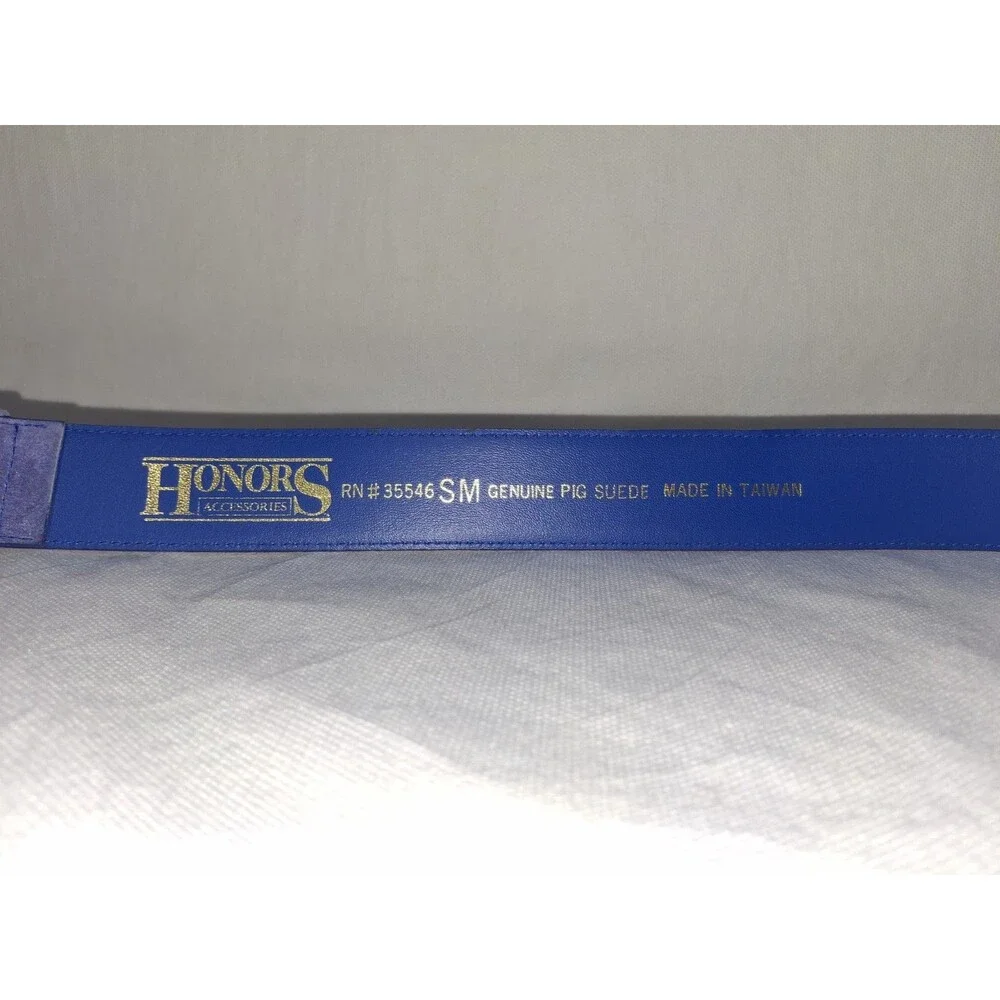 Vintage Women's Honors Accessories Genuine Suede Belt Small 80s Blue Periwinkle